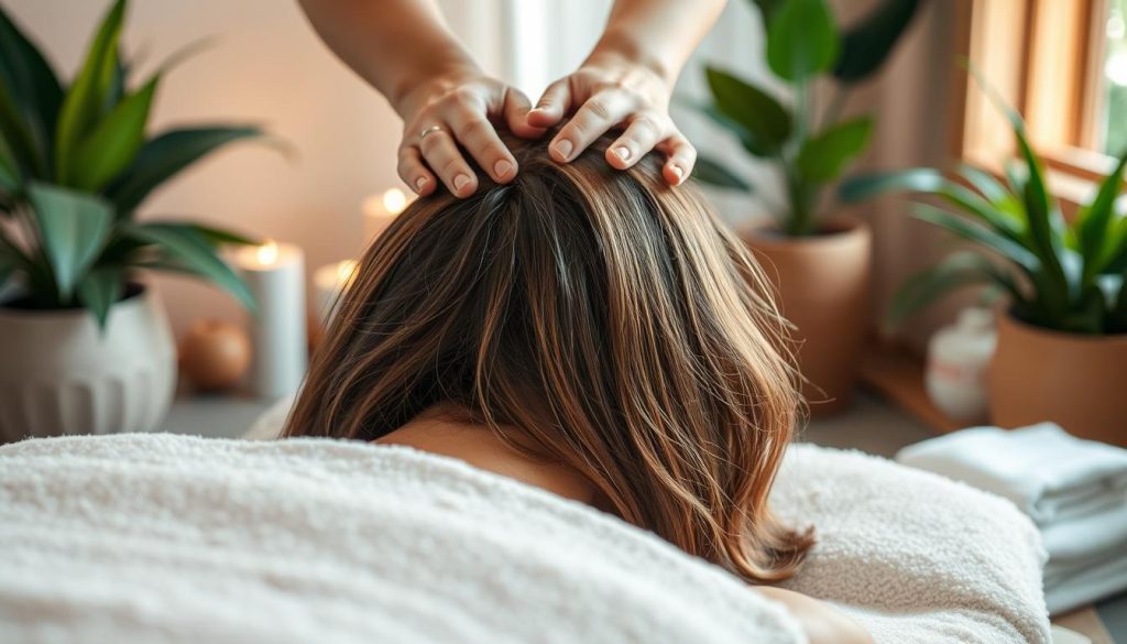saç sağlığı için kafa masajı