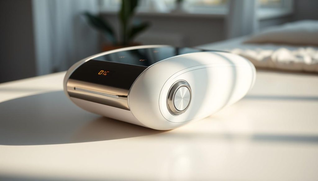 A detailed, close-up view of a modern, sleek bio meridyen energy massage device, showcasing its ergonomic design and intuitive controls. The device is positioned on a minimalist, light-colored surface, illuminated by soft, natural lighting from an unseen source. The focus is on the device's clean lines, metallic accents, and subtly pulsing LED indicators, conveying a sense of technological sophistication and therapeutic efficacy. The background is blurred, allowing the massage device to be the central point of interest, highlighting its purpose and functionality. A detailed, close-up view of a modern, sleek bio meridyen energy massage device, showcasing its ergonomic design and intuitive controls. The device is positioned on a minimalist, light-colored surface, illuminated by soft, natural lighting from an unseen source. The focus is on the device's clean lines, metallic accents, and subtly pulsing LED indicators, conveying a sense of technological sophistication and therapeutic efficacy. The background is blurred, allowing the massage device to be the central point of interest, highlighting its purpose and functionality.