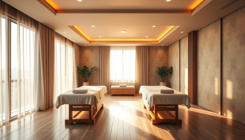 A luxurious and serene Istanbul Başakşehir massage parlor, with an elegant, contemporary interior. The space is bathed in warm, natural lighting that filters through large windows, casting a calming glow. High-quality massage tables stand ready, with plush linens and ergonomic designs. The walls are adorned with soothing earth-toned decor, complemented by minimalist wooden accents. The atmosphere radiates tranquility and professionalism, inviting visitors to indulge in a rejuvenating, top-tier massage experience. A luxurious and serene Istanbul Başakşehir massage parlor, with an elegant, contemporary interior. The space is bathed in warm, natural lighting that filters through large windows, casting a calming glow. High-quality massage tables stand ready, with plush linens and ergonomic designs. The walls are adorned with soothing earth-toned decor, complemented by minimalist wooden accents. The atmosphere radiates tranquility and professionalism, inviting visitors to indulge in a rejuvenating, top-tier massage experience.